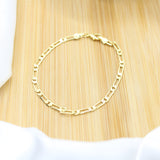 Figaro Chain Men's Bracelet - 18k Gold Filled