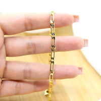Figaro Chain Men's Bracelet - 18k Gold Filled