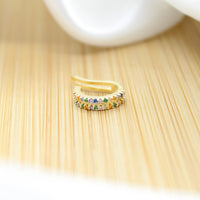 Colors Cubic Zirconia Fake Piercing - 18k Gold Filled