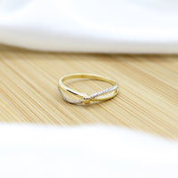 Knot Ring - 18k Gold Filled with Withe Whodium Details