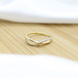 Knot Ring - 18k Gold Filled with Withe Whodium Details