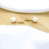 Cubic Zirconia Pearl Earrings - 18k Gold Filled