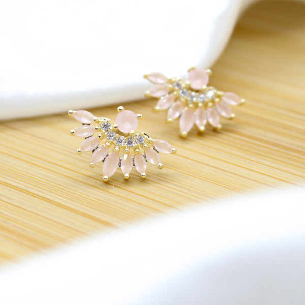 Light Pink Stud Earrings - 18k Gold Filled
