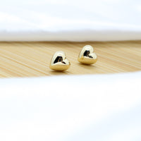 Heart Stud Earrings - 18k Gold Filled