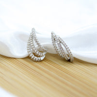 Zirconia Chic Earrings - White Rhodium Filled