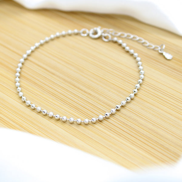 Dot Chain Bracelet - White Rhodium Filled