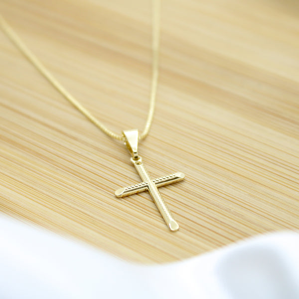 Cross Pendant Necklace - 18k Gold Filled