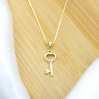 Heart Key Necklace - 18k Gold Filled