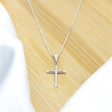 Cross Pendant Necklace - White Rhodium Filled
