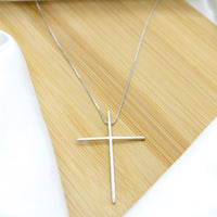 Chic Cross Necklace - White Rhodium Filled