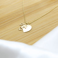 Heart Little Girl Necklace - 18k Gold Filled