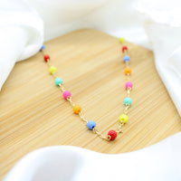 Colorful Children's Necklace - 18k Gold Filled