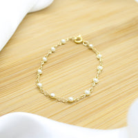 Pearl Children's Bracelet - 18k Gold Filled