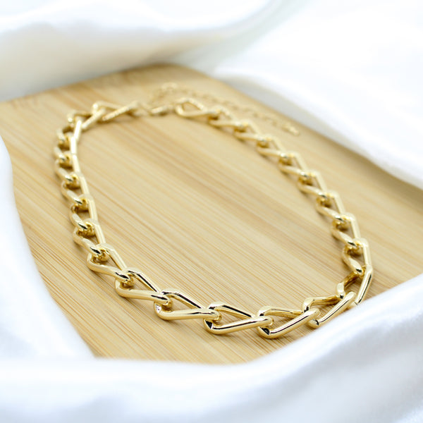 Link Chain Choker Necklace - 18k Gold Filled