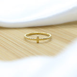 Sideways Cross Ring - 18k Gold Filled
