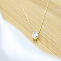CZ Drop Shape Necklace - 18k Gold Filled