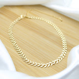 Fish Scale Chain Choker Necklace - 18k Gold Filled