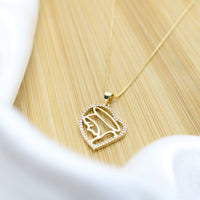 CZ Our Lady Necklace - 18k Gold Filled