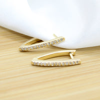 CZ Shape Hoop Earrings - 18k Gold Filled