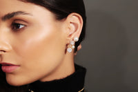 CZ Heart Pendant Earrings - 18k Gold Filled