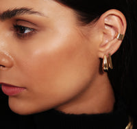 Oval Chunky Hoop Earrings - 18k Gold Filled
