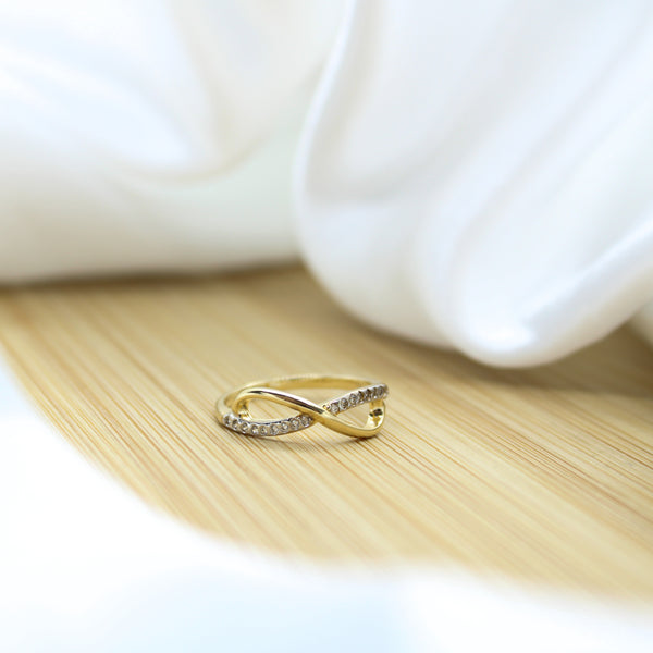Zirconia Infinity Ring - 18k Gold Filled