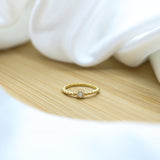 Cubic Zirconia Knuckle Ring - 18k Gold Filled