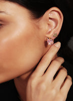 Pink Teardrop Stud Earrings - 18k Gold Filled