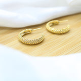 Stylish Dot Half Hoop Earrings - 18k Gold Filled