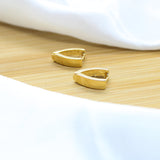 V Shaped Chunky Hoop Earrings - 18k Gold Filled