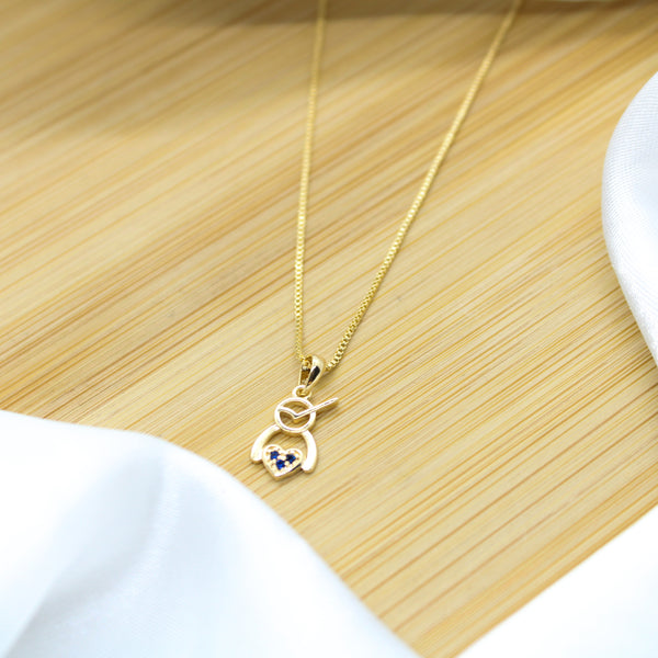Heart Boy Pendant Necklace - 18k Gold Filled