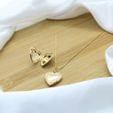 I Love You Reliquary Pendant Necklace - 18k Gold Filled