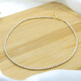CZ White Tennis Choker Necklace (2.5mm) - 18k Gold Plated
