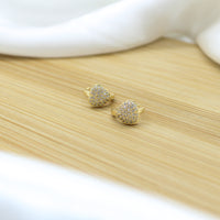 CZ Heart Hoop Earrings - 18k Gold Filled