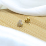 CZ Heart Earrings - 18k Gold Filled