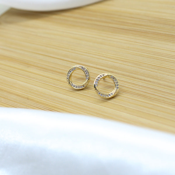 CZ Round Earrings - 18k Gold Filled
