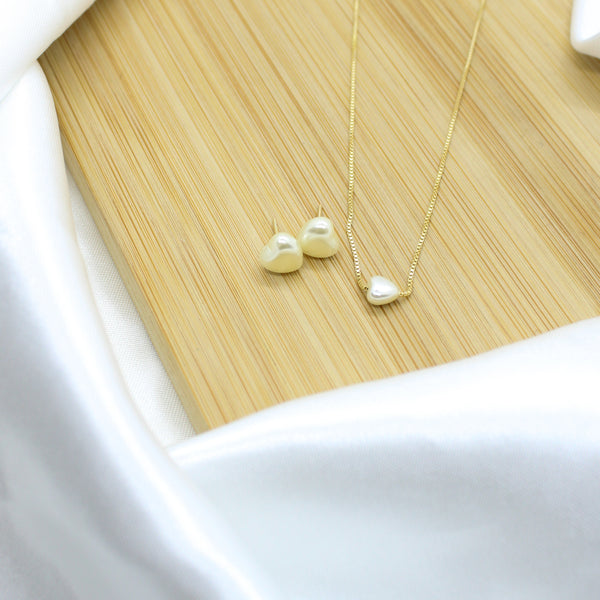 Pearl Heart Set - 18k Gold Filled