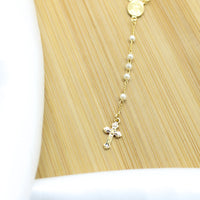 Pearl Rosary Necklace - 18k Gold Filled