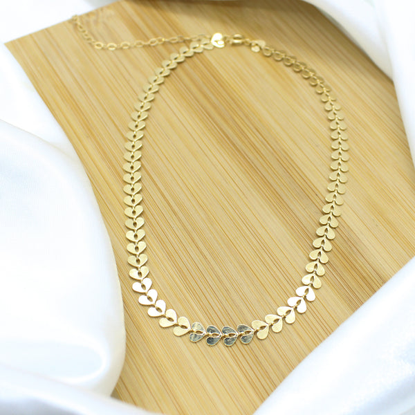 Heart Chain Choker Necklace - 18k Gold Filled