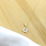 CZ Baby Foot Necklace - 18k Gold Filled