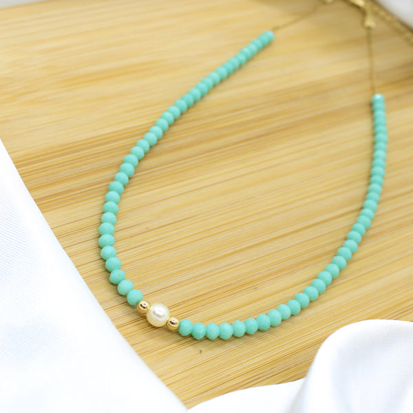 Blue Tiffany Choker Necklace - 18k Gold Filled