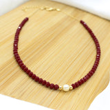 Ruby Choker Necklace - 18k Gold Filled