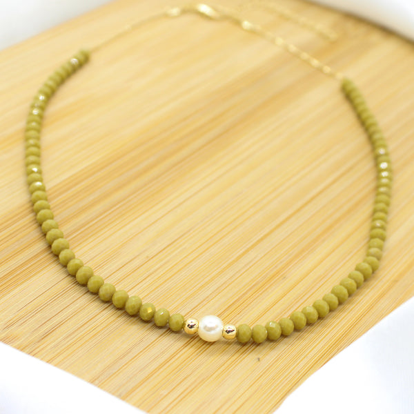 Olive Choker Necklace - 18k Gold Filled