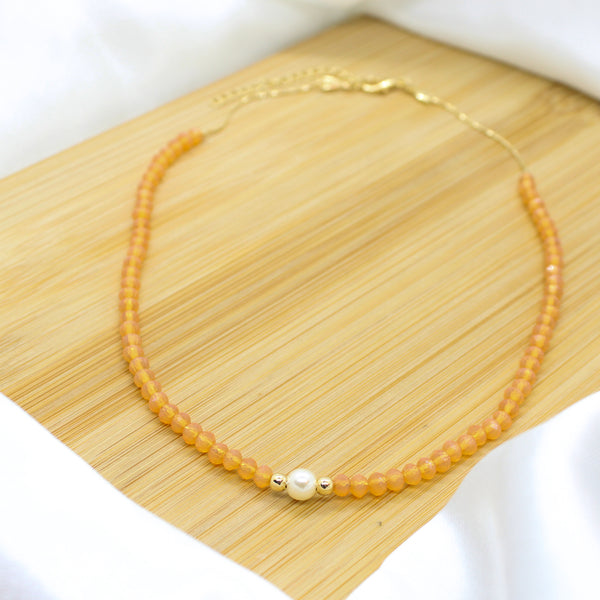Peach Choker Necklace - 18k Gold Filled