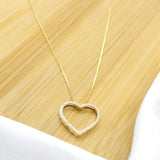 Lux Line Heart CZ Necklace - 18k Gold Filled