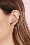 Pink, Purple and Green CZ Ear Hook Earrings - 18k Gold Filled