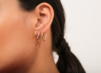 CZ 4 Lines Desire Earrings - 18k Gold Filled