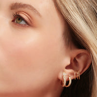 CZ Snake Hoop Earrings - 18k Gold Filled