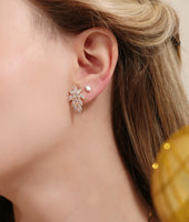 Small CZ Drop Shape Stud Earrings - 18k Gold Filled
