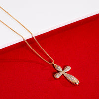 CZ Cross Necklace - 18k Gold Filled